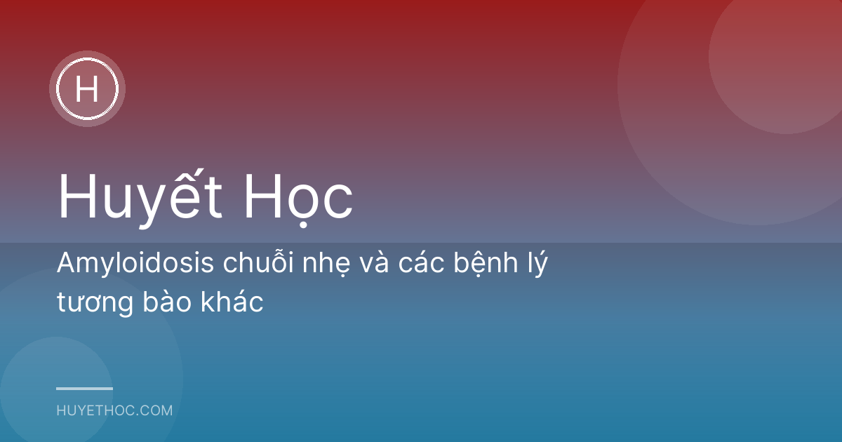 Amyloidosis chuỗi nhẹ và các bệnh lý tương bào khác